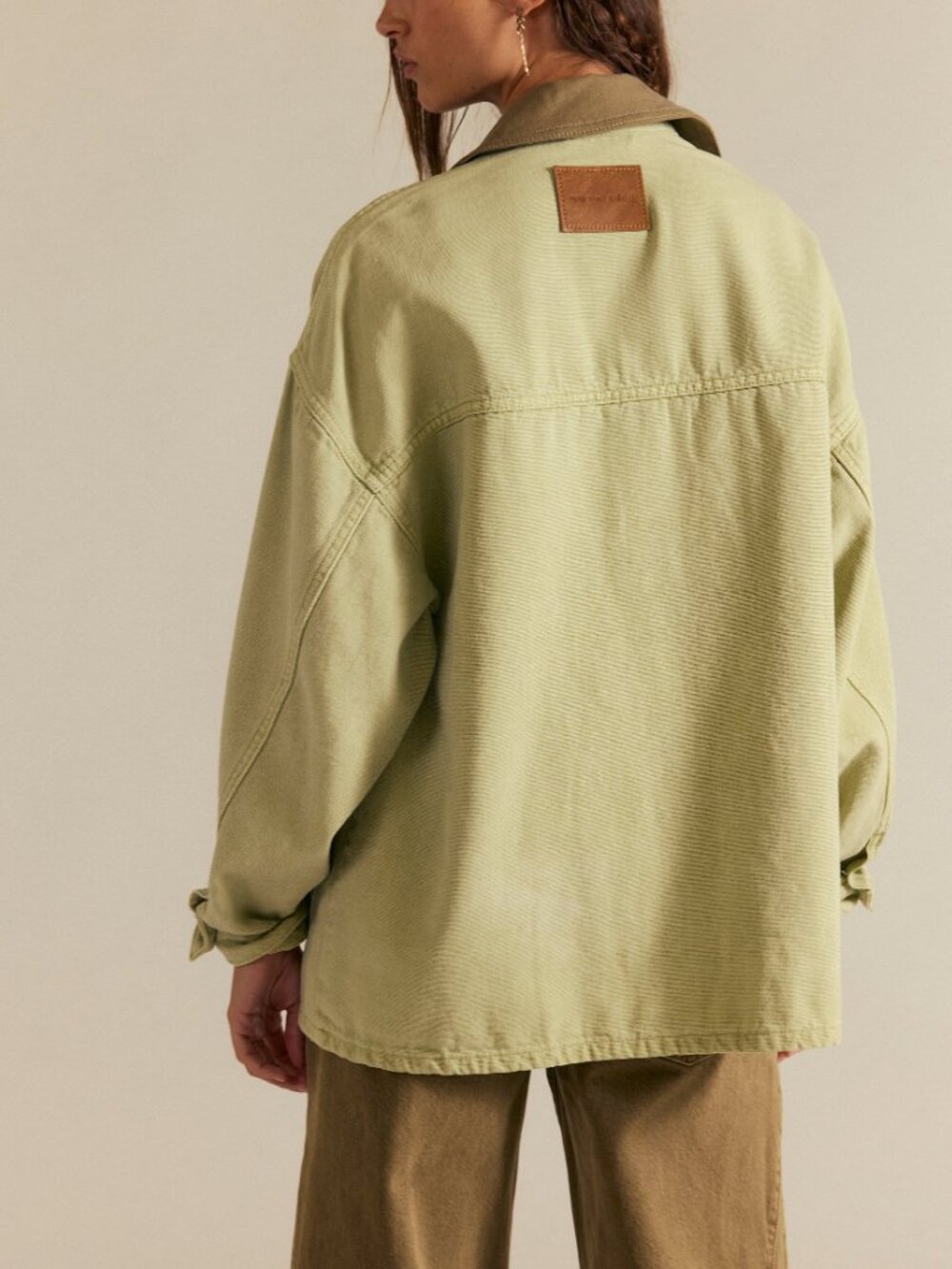 FREE PEOPLE We The Free Lemon Denim Jacket / Washed Sage - Picture 2 of 8
